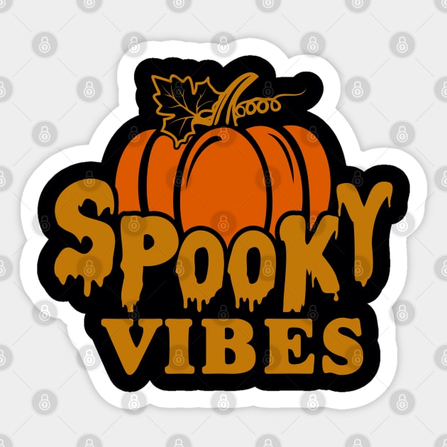 Pumpkin Spooky Vibes Halloween Sticker by Artist usha